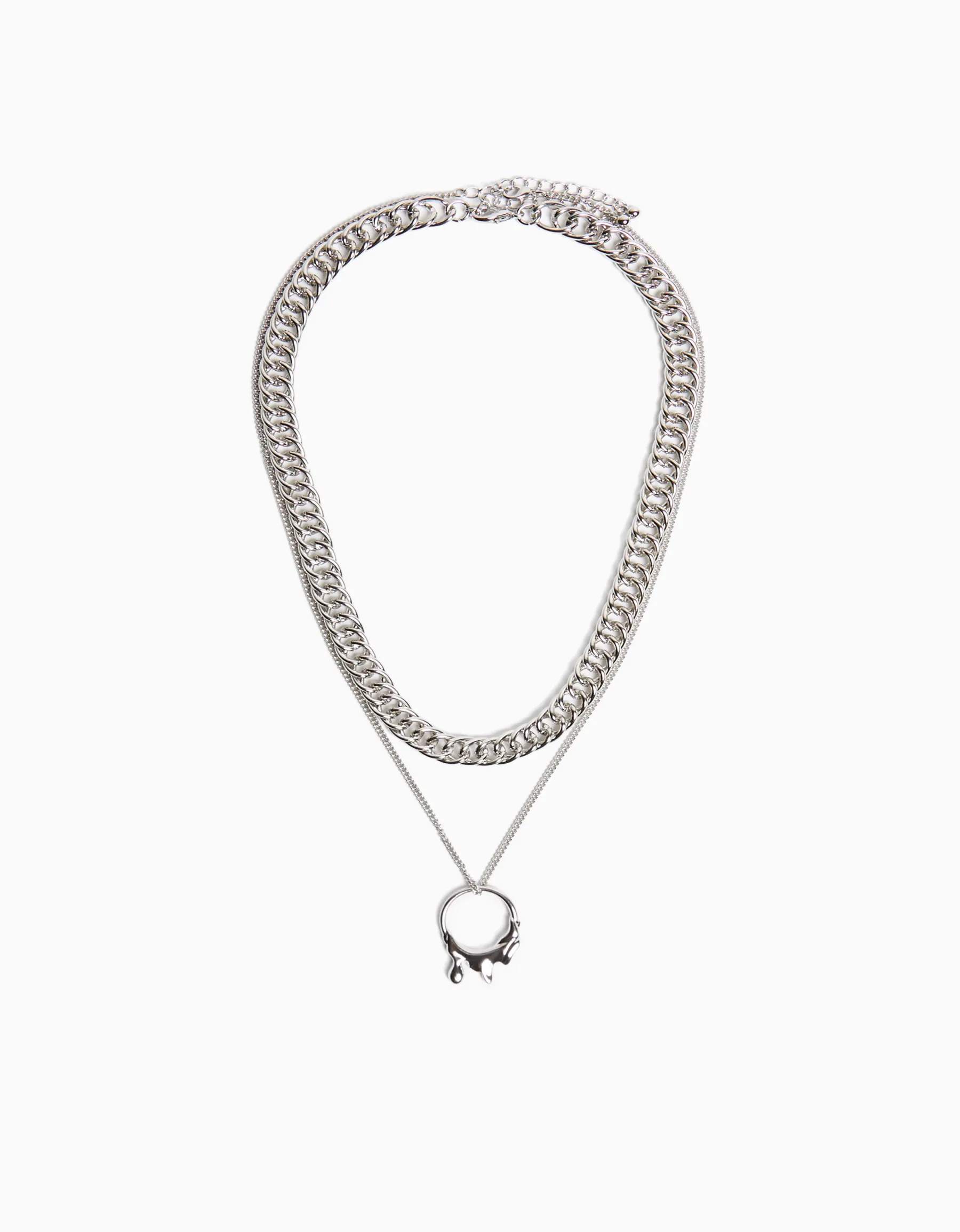 BERSHKA Collier pendentif Argent Flash Sale