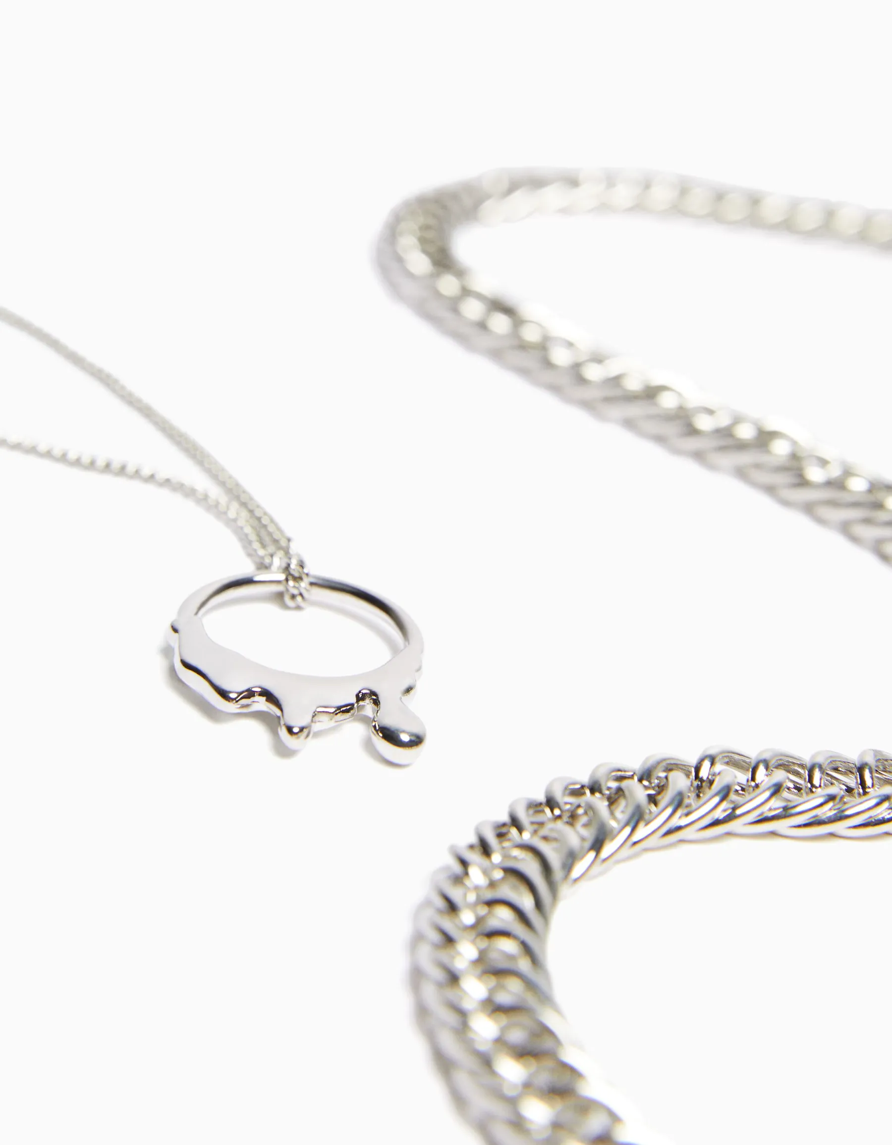 BERSHKA Collier pendentif Argent Flash Sale