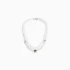 BERSHKA Collier perles Blanc Discount