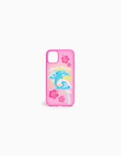 BERSHKA Coque mobile imprimée Fuchsia Best