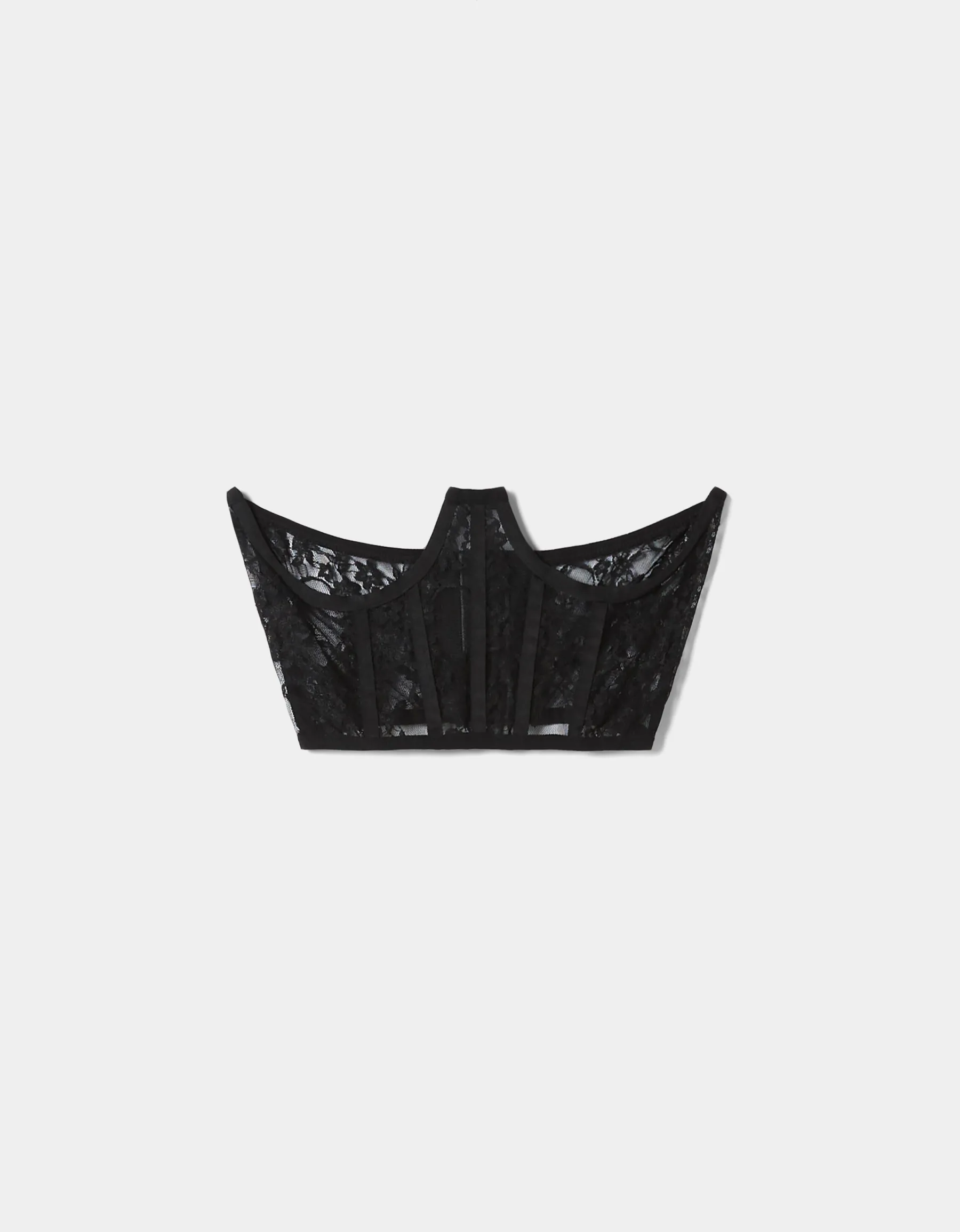 BERSHKA Corset dentelle Noir Sale