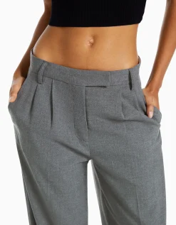 BERSHKA Dad fit - Pantalon tailoring wide leg Marine Outlet