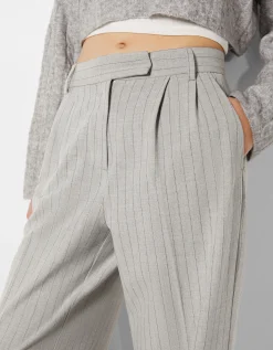 BERSHKA Dad fit - Pantalon tailoring wide leg Marine Best Sale