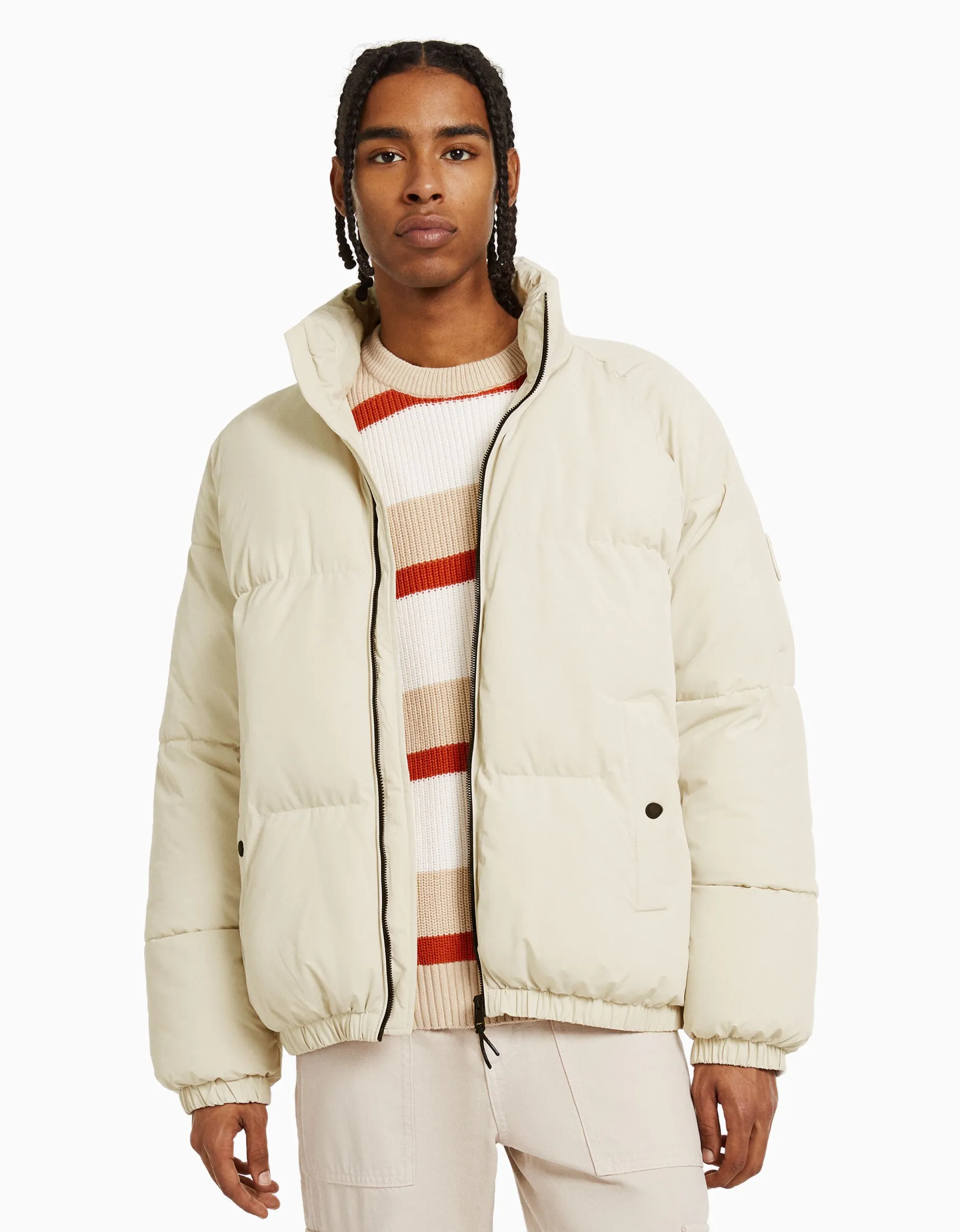 BERSHKA Doudoune Blanc cassé Cheap