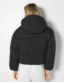 BERSHKA Doudoune capuche oversize Marron Best Sale