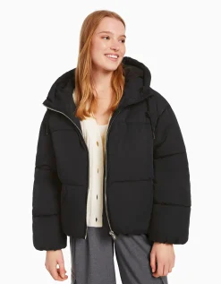 BERSHKA Doudoune capuche oversize Marron Flash Sale