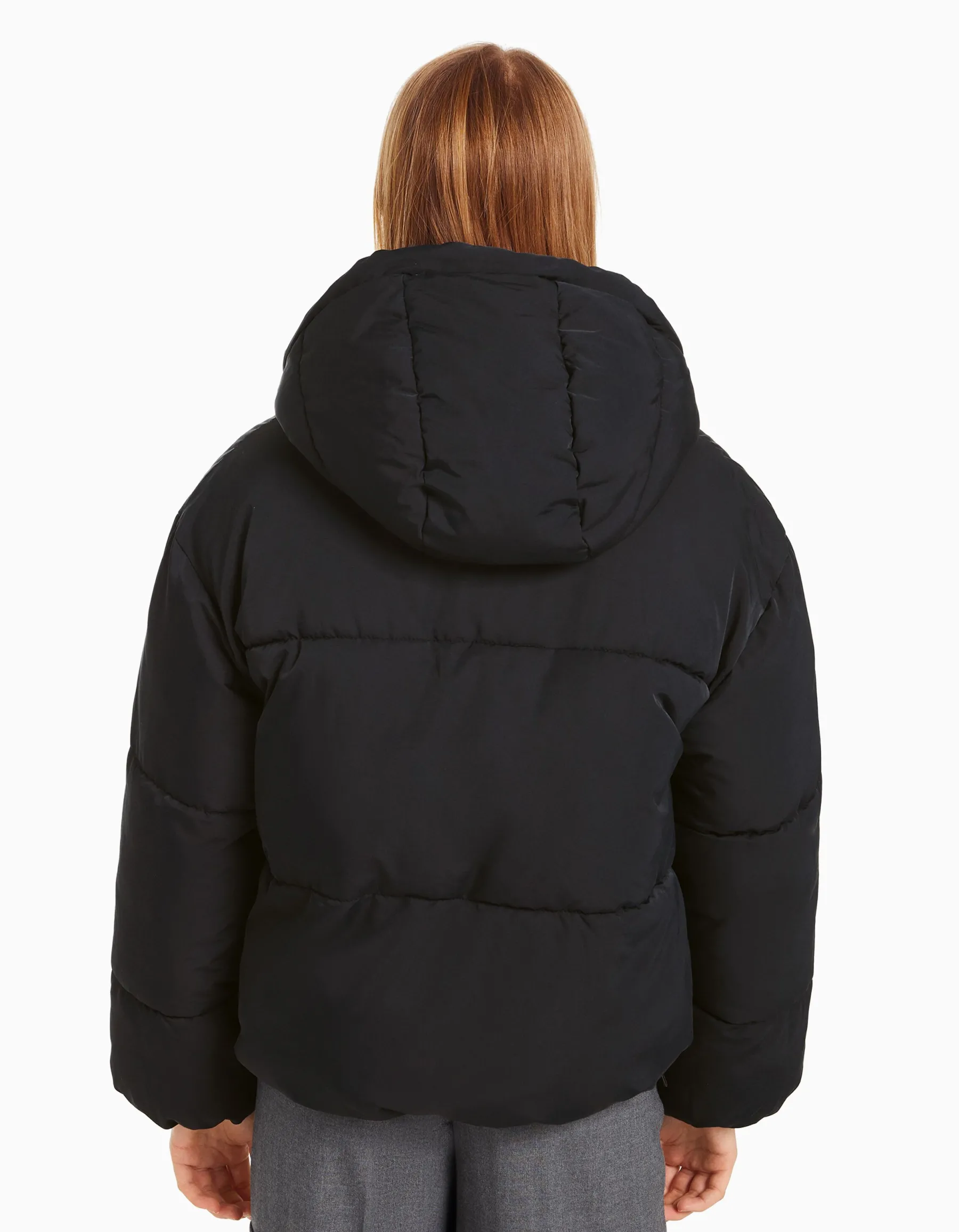 BERSHKA Doudoune capuche oversize Marron Flash Sale