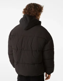 BERSHKA Doudoune oversize Bleu Clearance