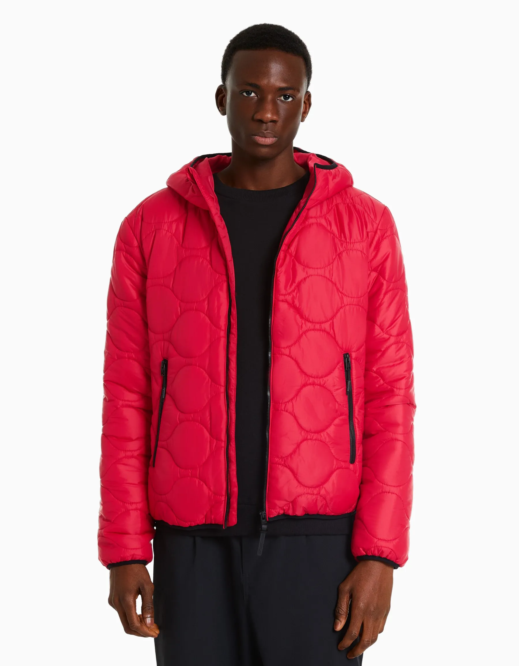 BERSHKA Doudoune rembourré léger Blanc Online