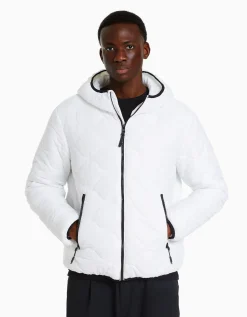 BERSHKA Doudoune rembourré léger Blanc Shop