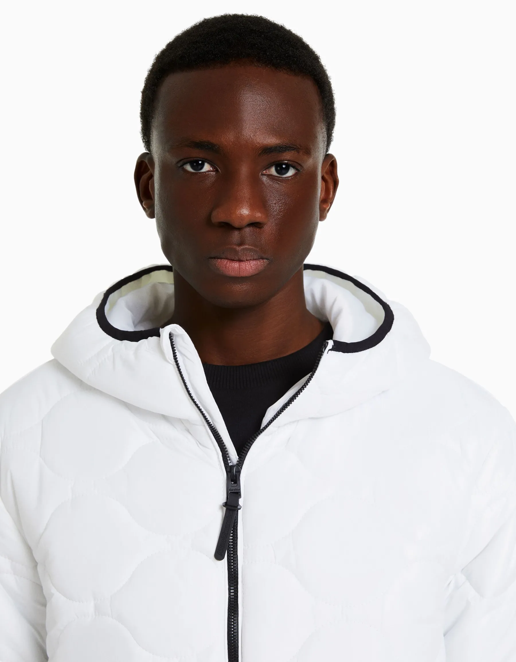 BERSHKA Doudoune rembourré léger Blanc Shop