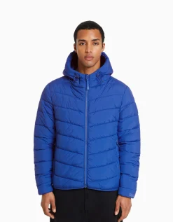 BERSHKA Doudoune rembourré léger Bleu Best Sale