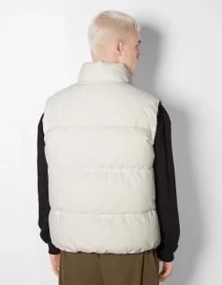 BERSHKA Doudoune sans manches Blanc cassé Flash Sale