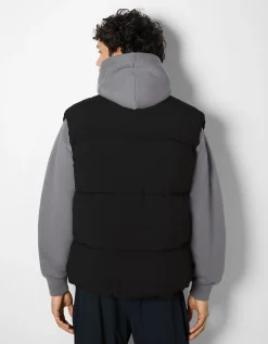 BERSHKA Doudoune sans manches Blanc cassé Best