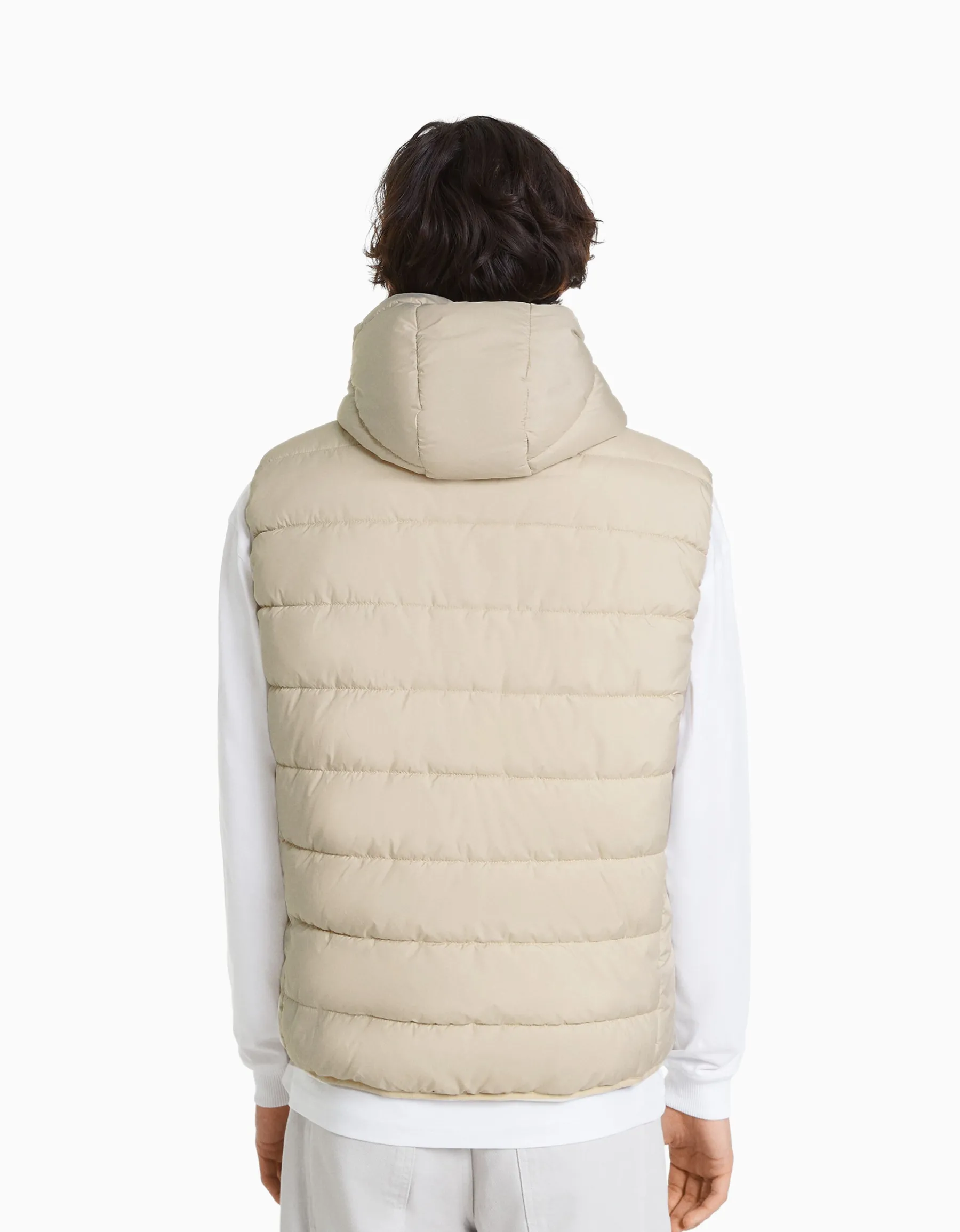 BERSHKA Doudoune sans manches capuche matelassée Noir Shop