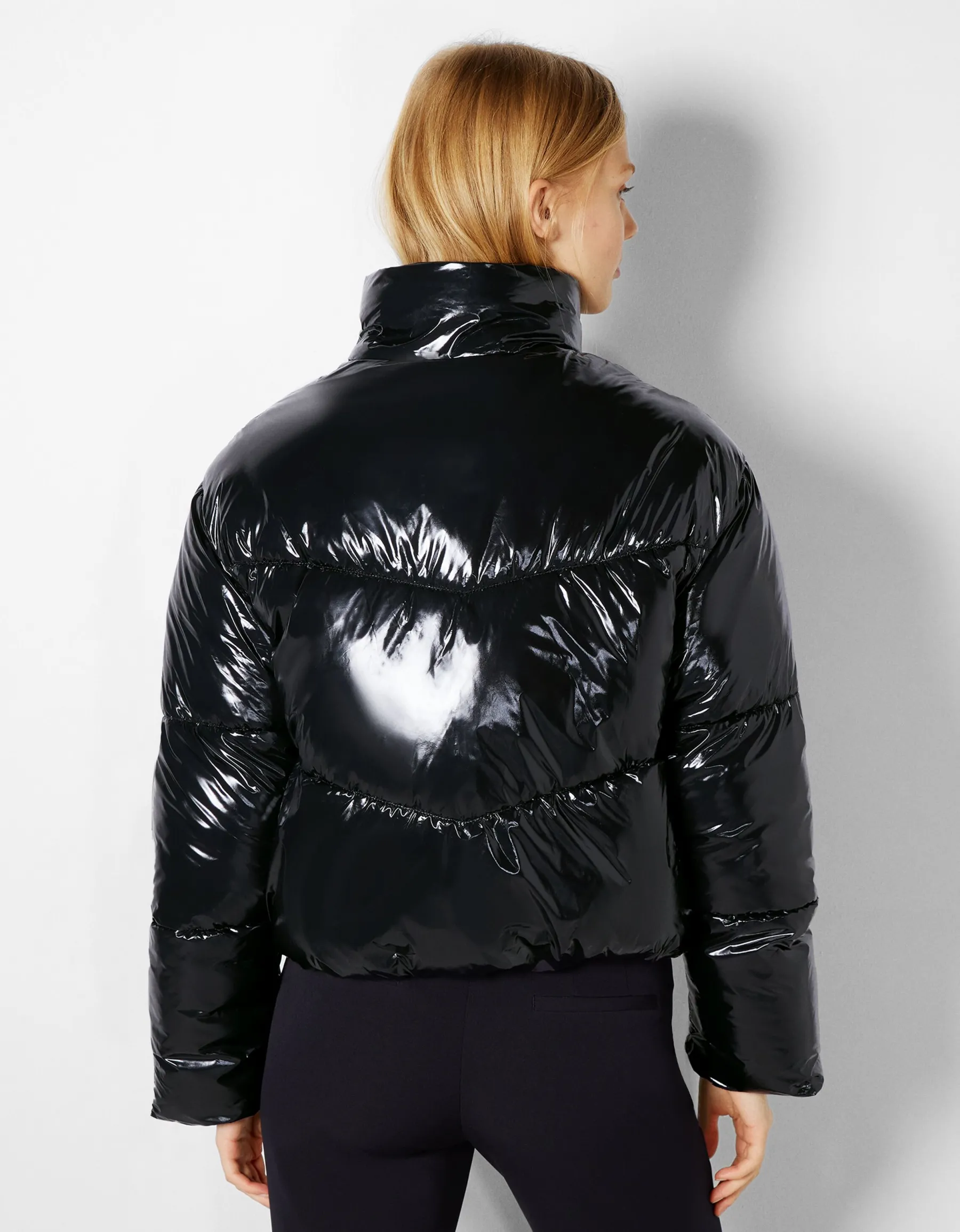 BERSHKA Doudoune vinyle Noir Online