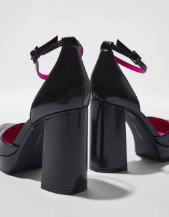 BERSHKA Escarpins compensés Noir Cheap