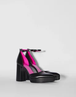 BERSHKA Escarpins compensés Noir Outlet