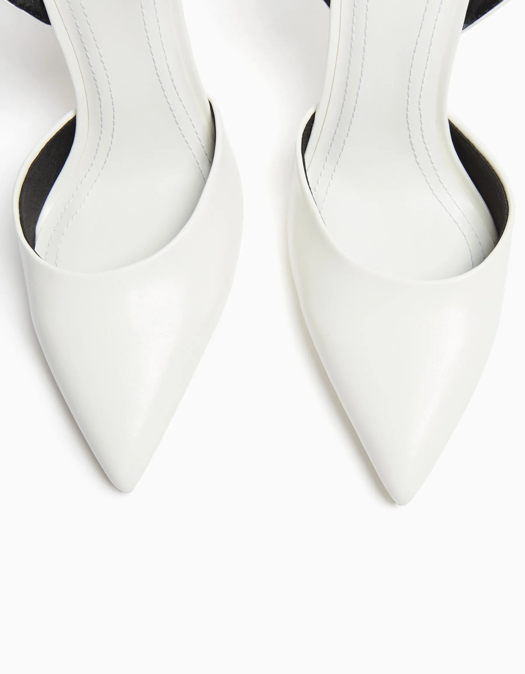 BERSHKA Escarpins ouverts à l’arrière boucle de cheville Blanc Cheap
