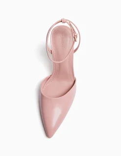 BERSHKA Escarpins ouverts à l’arrière boucle de cheville Écru Hot