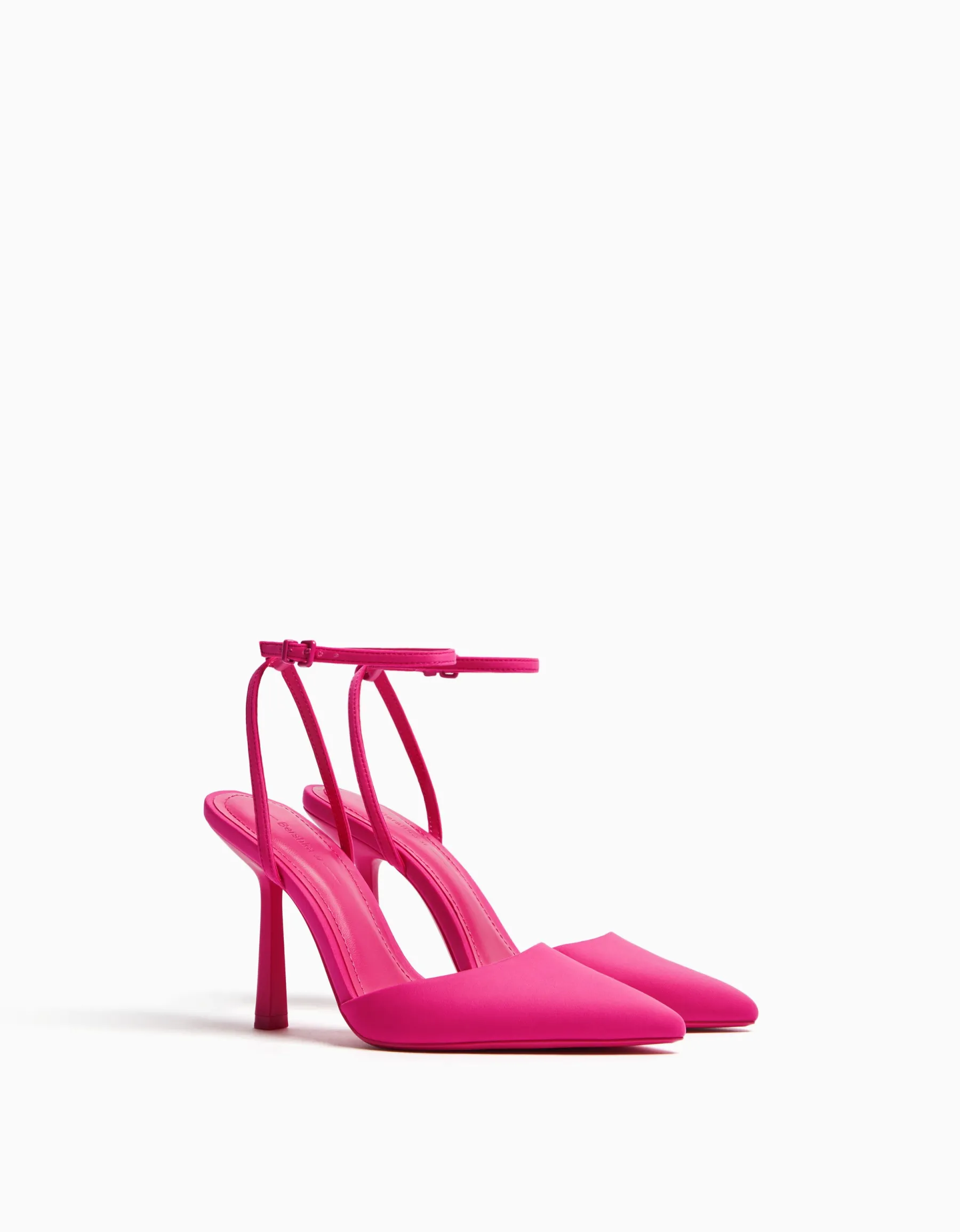 BERSHKA Escarpins ouverts à l’arrière boucle de cheville Fuchsia Clearance