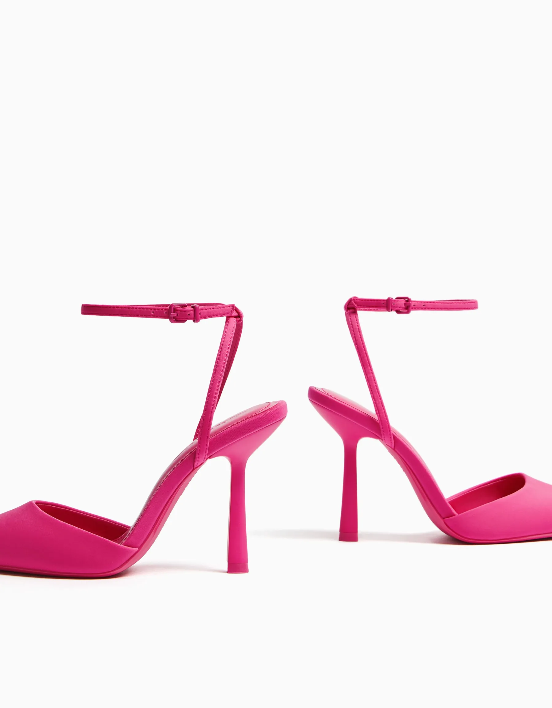 BERSHKA Escarpins ouverts à l’arrière boucle de cheville Fuchsia Clearance