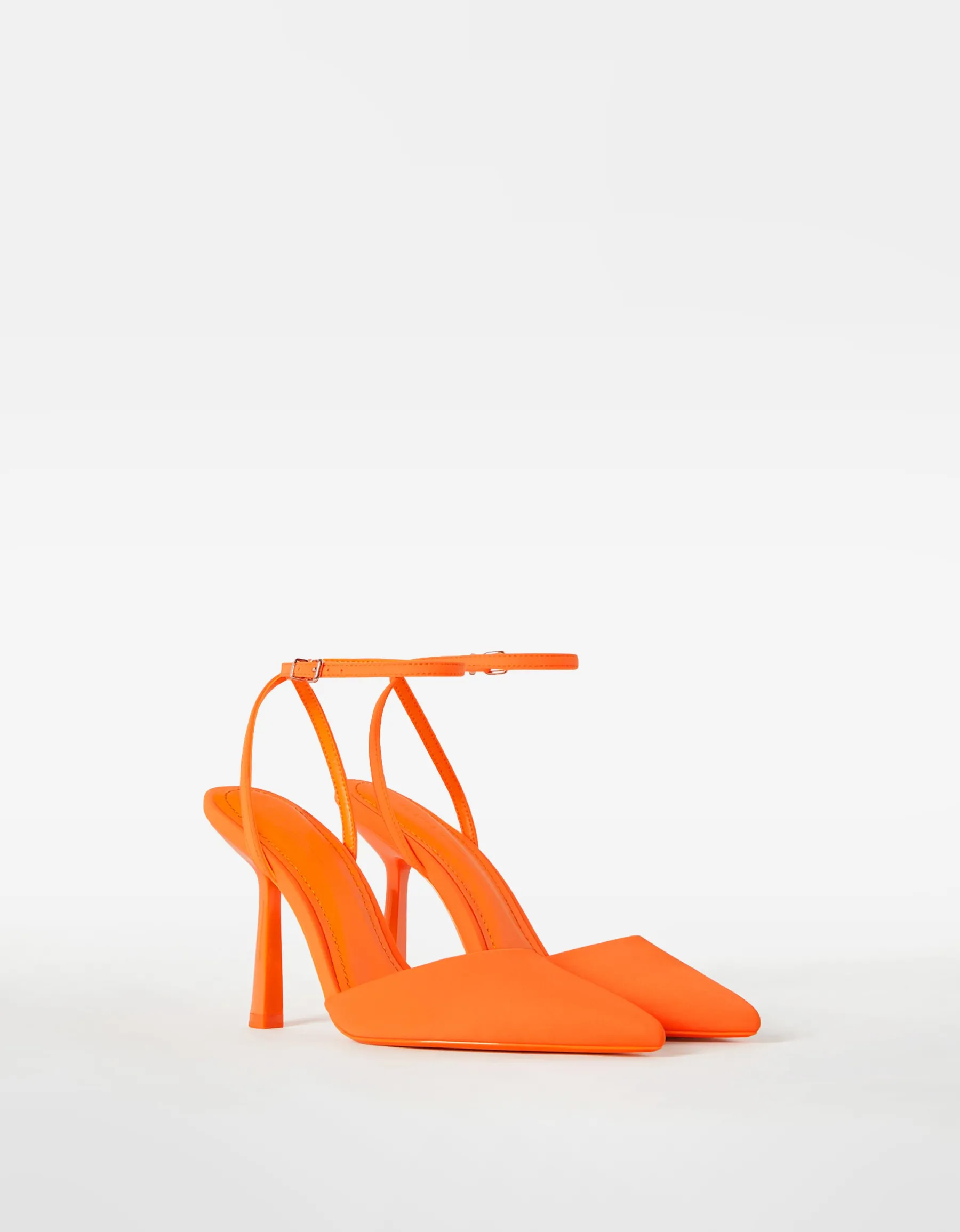 BERSHKA Escarpins ouverts à l’arrière boucle de cheville Orange Hot