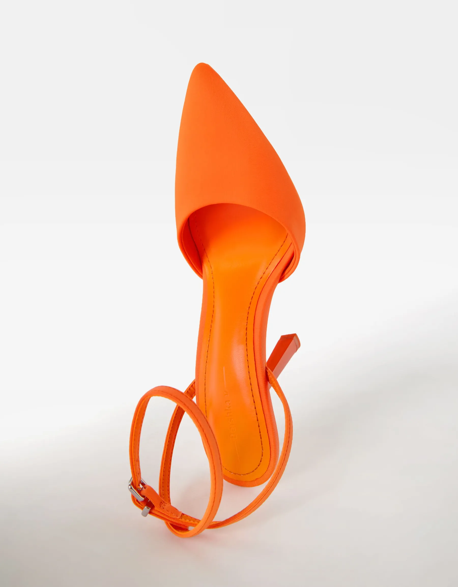 BERSHKA Escarpins ouverts à l’arrière boucle de cheville Orange Hot