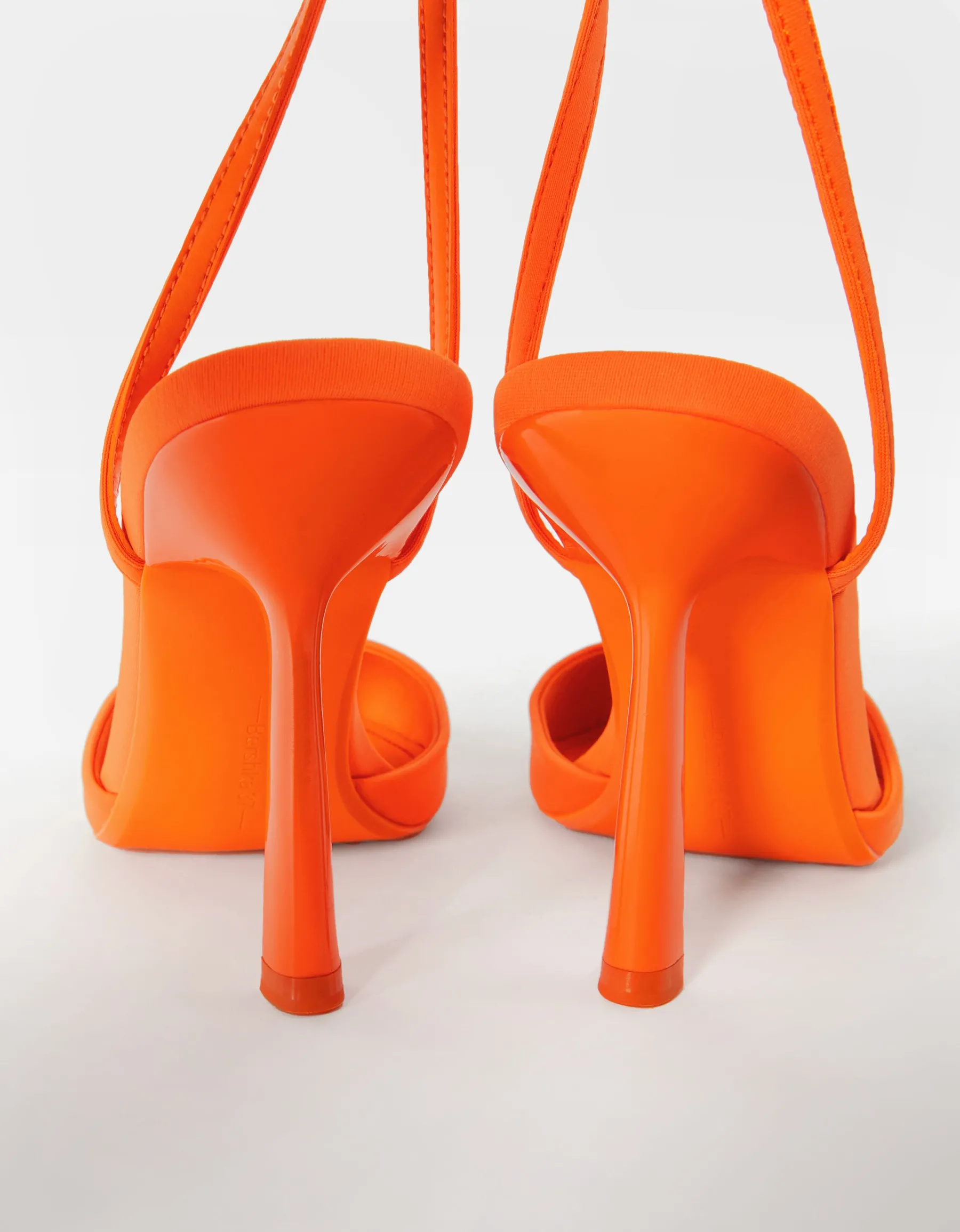 BERSHKA Escarpins ouverts à l’arrière boucle de cheville Orange Discount