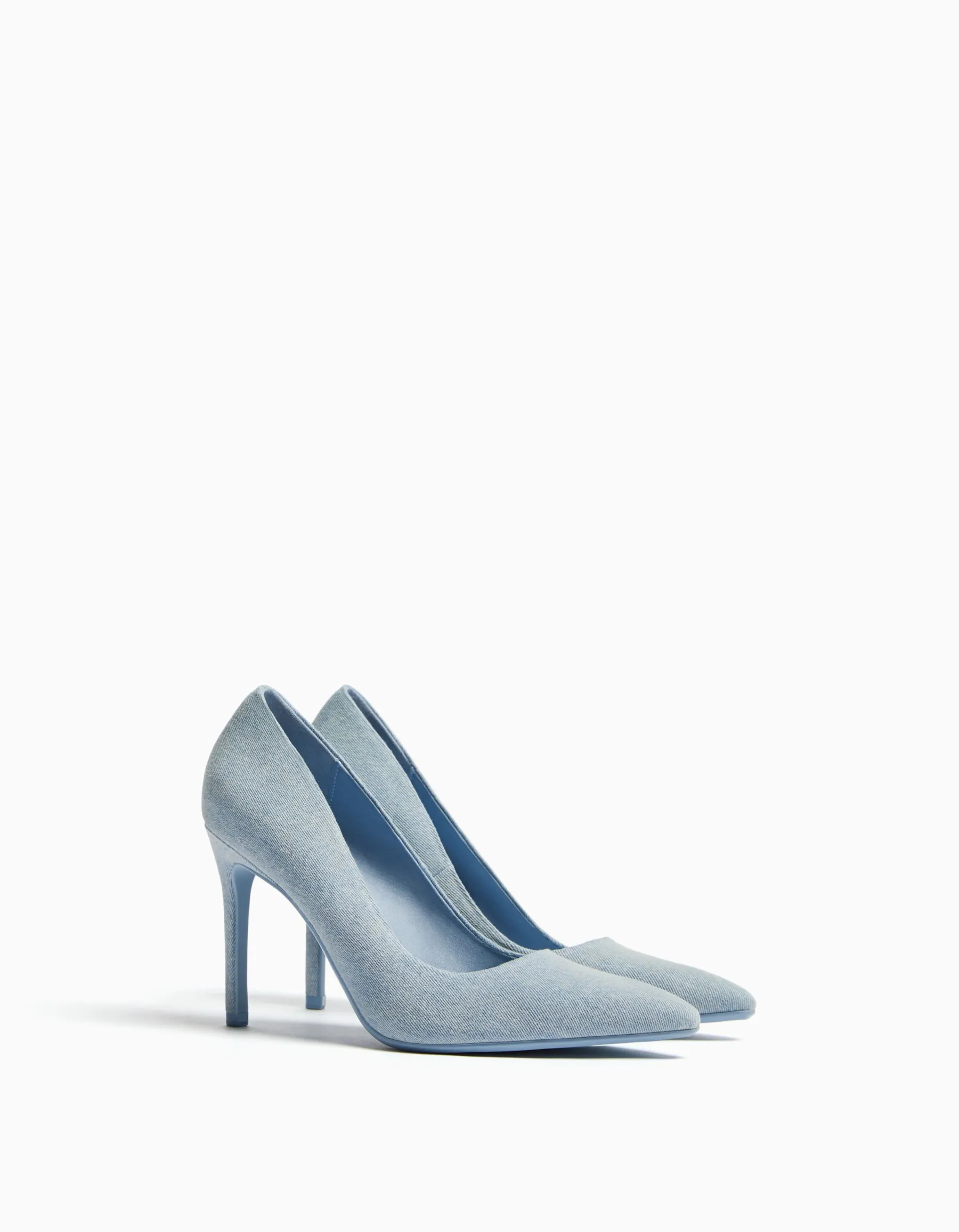 BERSHKA Escarpins talon haut denim Bleu lavé Best Sale