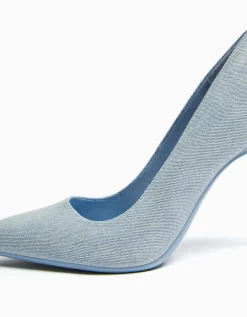 BERSHKA Escarpins talon haut denim Bleu lavé Cheap