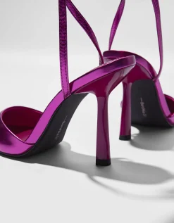 BERSHKA Escarpins type mules métallisés Fuchsia Shop