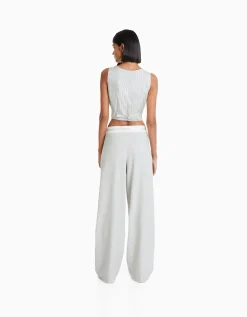 BERSHKA Gilet body tailoring Gris Best Sale