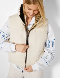 BERSHKA Gilet cropped sans manches réversible Grenade Cheap
