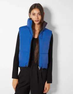 BERSHKA Gilet cropped sans manches réversible Grenade Fashion
