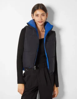 BERSHKA Gilet cropped sans manches réversible Grenade Fashion