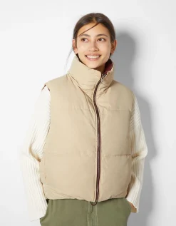 BERSHKA Gilet cropped sans manches réversible Grenade Online