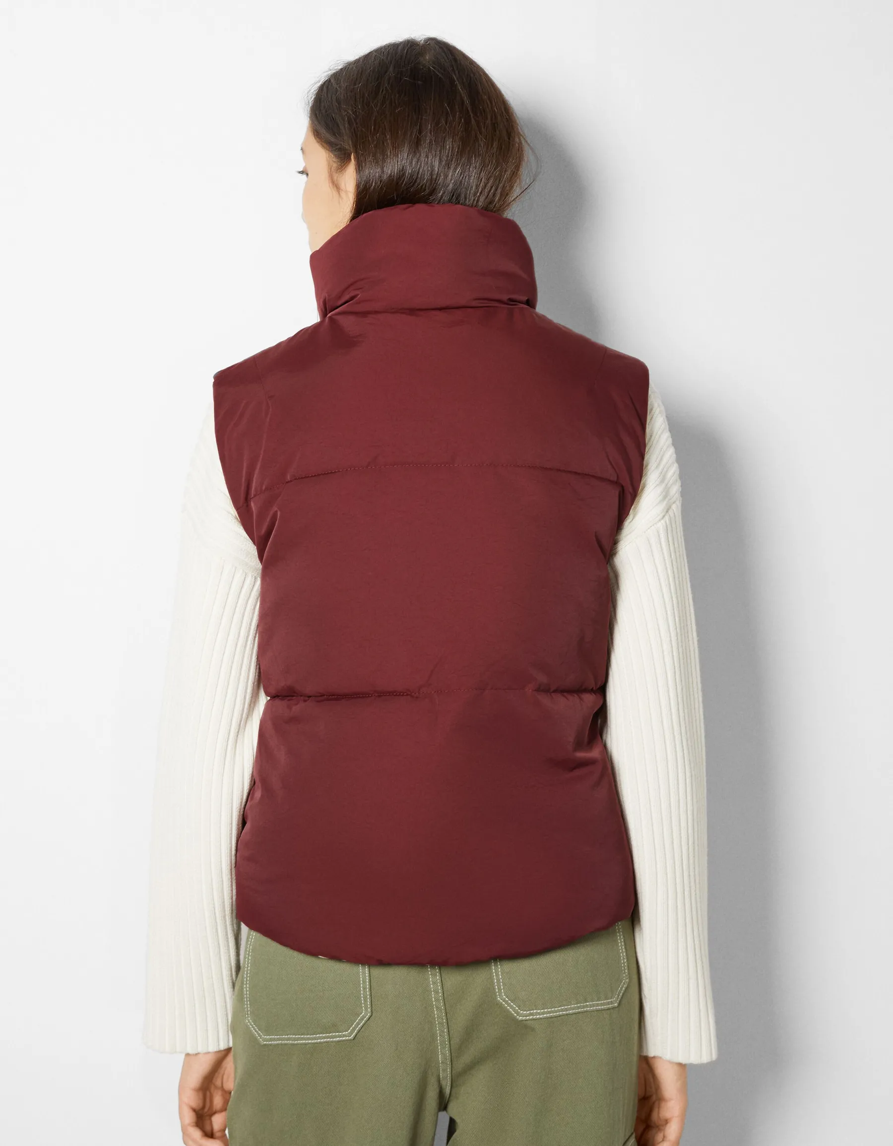 BERSHKA Gilet cropped sans manches réversible Grenade Online