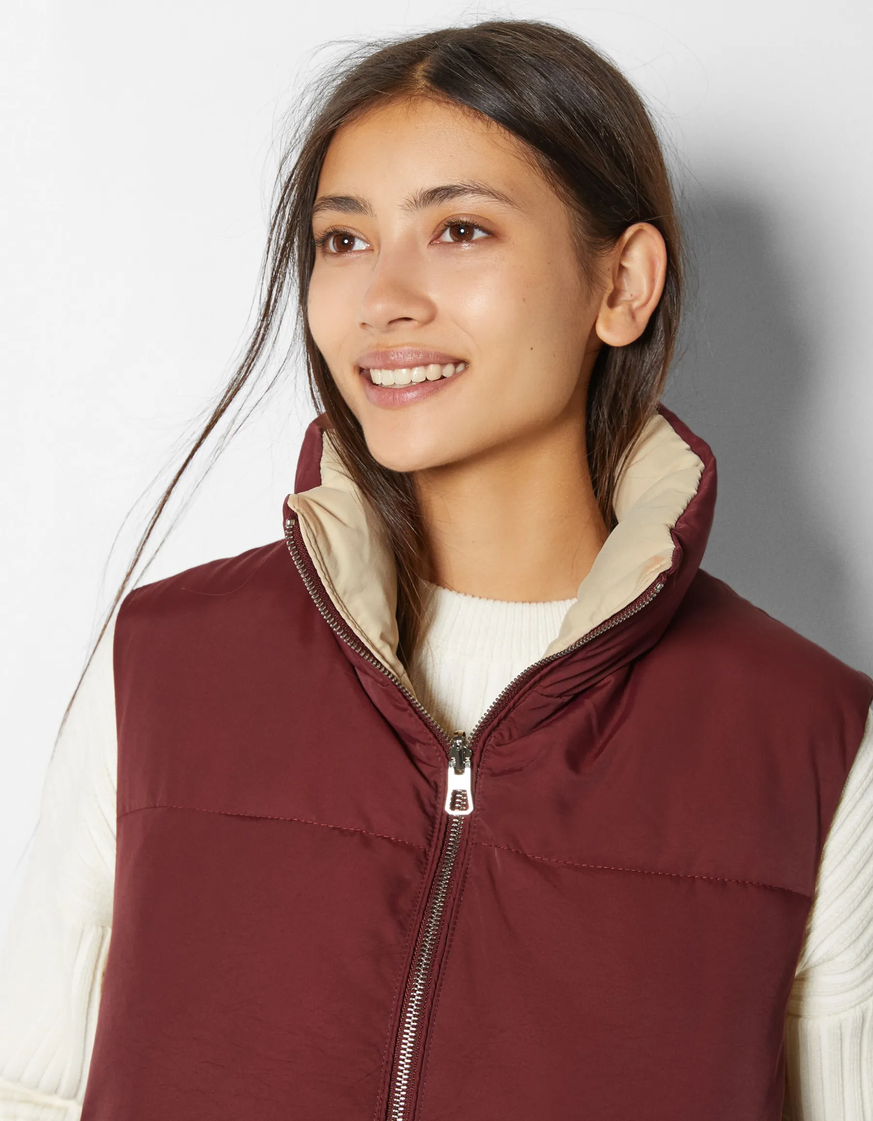 BERSHKA Gilet cropped sans manches réversible Grenade Online