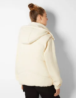 BERSHKA Gilet sans manches rembourré capuche oversize Noir Flash Sale