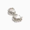 BERSHKA Grandes boucles d’oreilles petites perles Argent Flash Sale