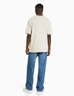 BERSHKA Jean baggy Bleu lavé Sale