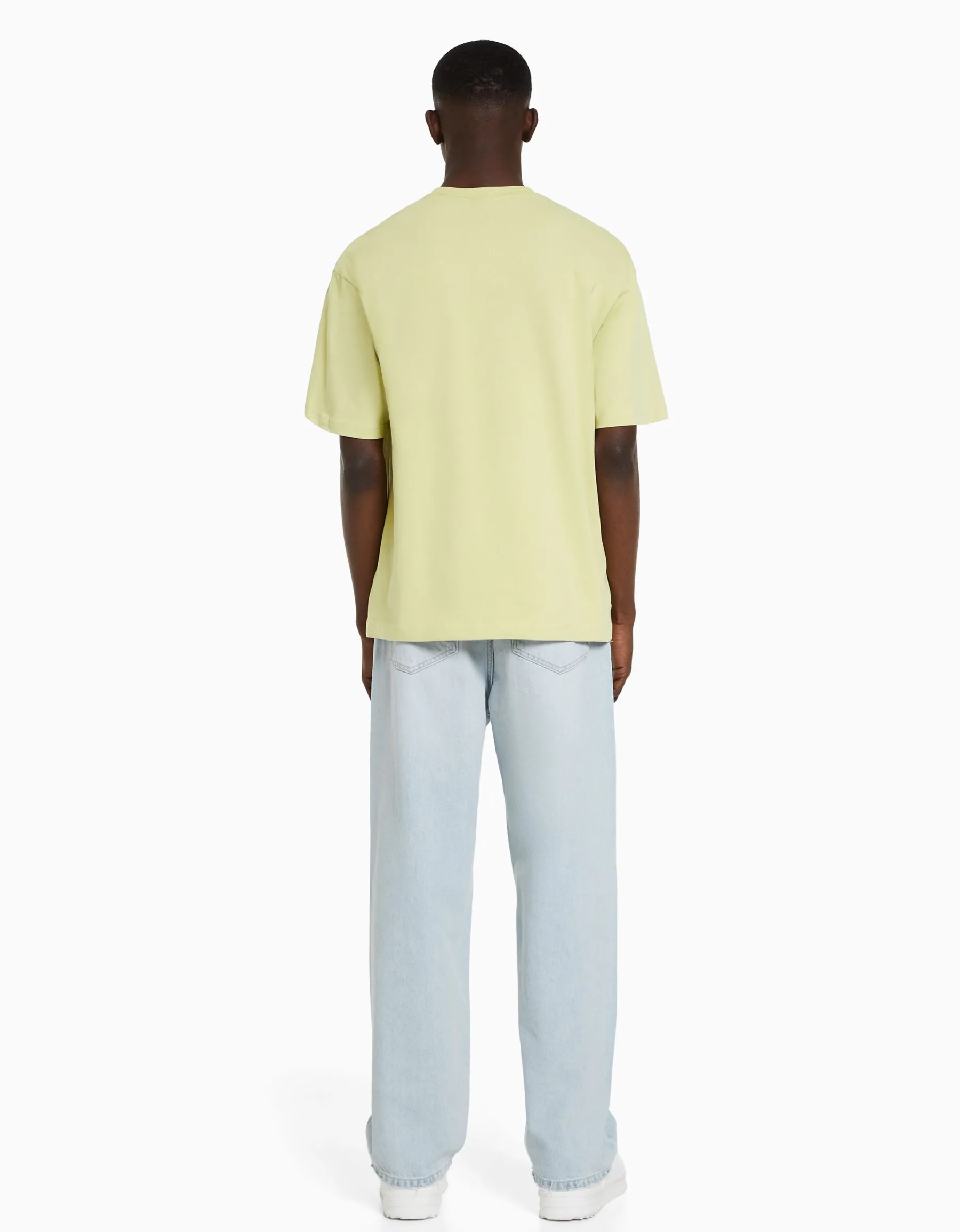 BERSHKA Jean baggy Bleu lavé Cheap