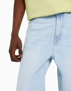 BERSHKA Jean baggy Bleu clair Hot