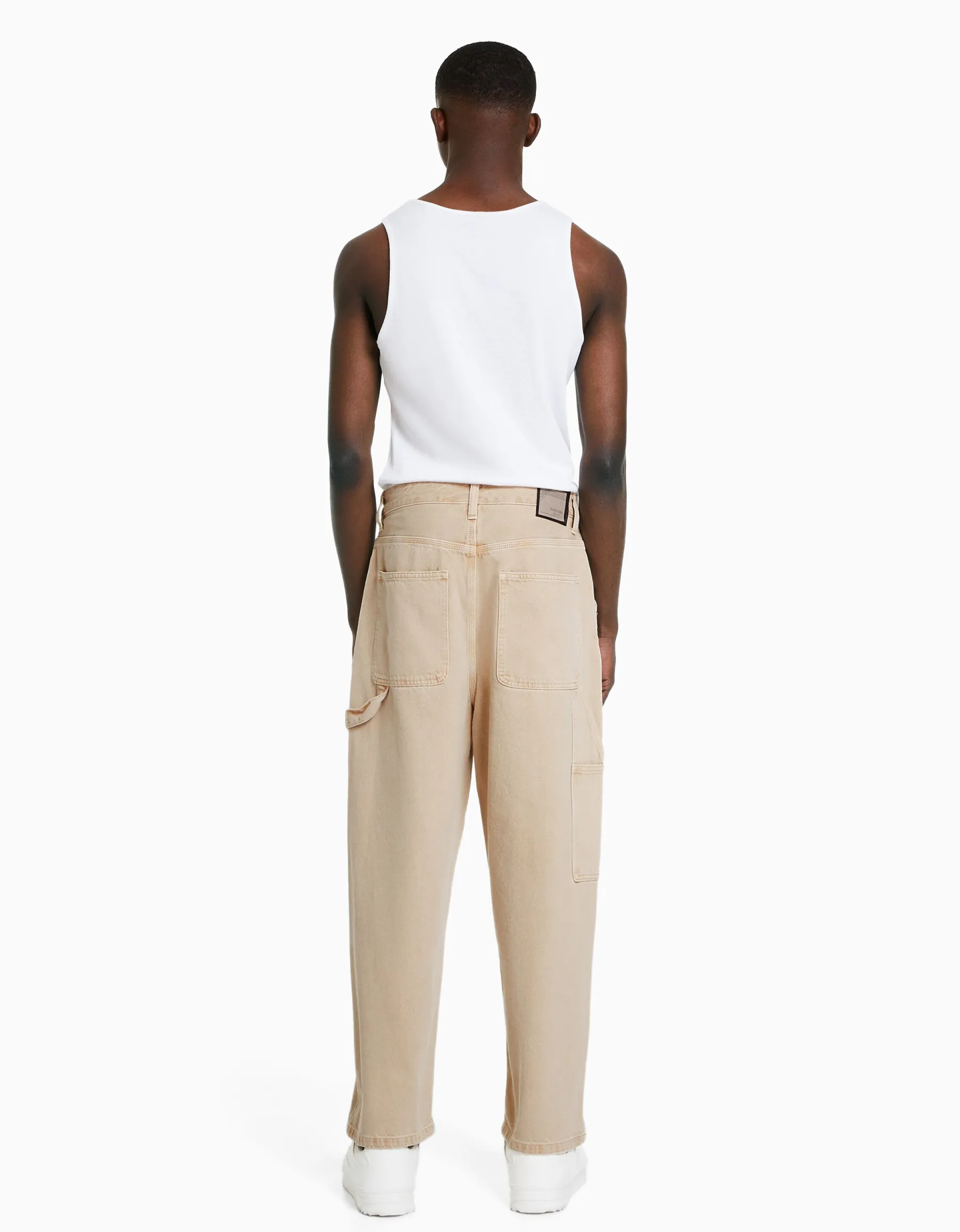 BERSHKA Jean baggy carpenter Camel Best Sale
