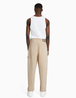 BERSHKA Jean baggy carpenter Camel Online