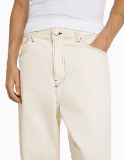 BERSHKA Jean baggy coloré Écru Best Sale