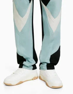 BERSHKA Jean baggy racing Bleu Sale