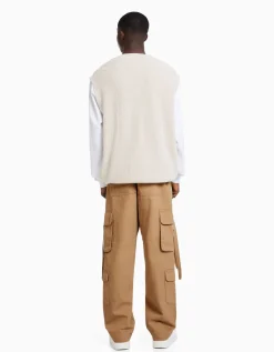 BERSHKA Jean cargo bandes Camel Shop