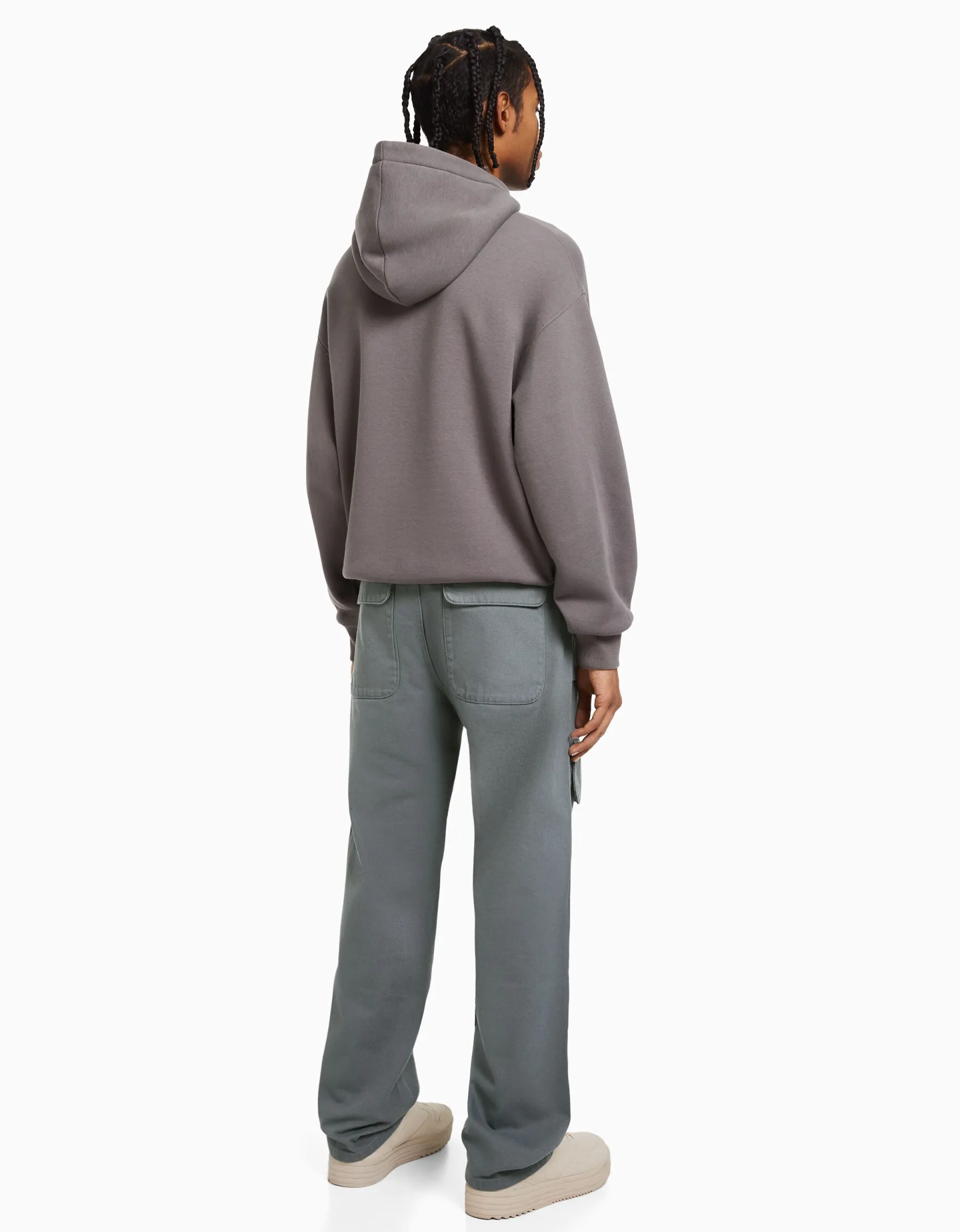 BERSHKA Jean cargo multipoches Bleu Shop